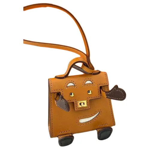 HERMES Kelly With Cow Leather And Sheepskin Charm Bag Merch Women's Blue