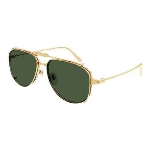 CARTIER Metal Aviator Sunglasses Unisex Gold