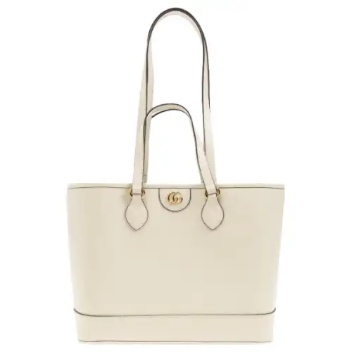 GUCCI Ophidia Leather Tote Bag, Shopping Bag, Shoulder Bag, Handbag Mini Women's White