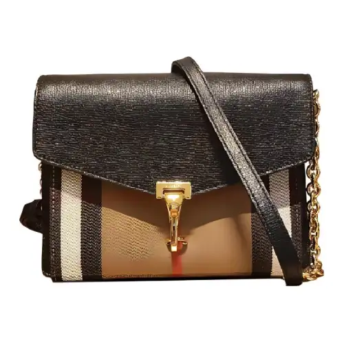 Burberry Cotton linen Blend Crossbody Bag, Shoulder Bag Women's Black & Multicolor