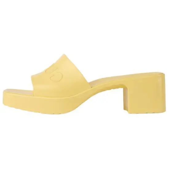 GUCCI Slide Slippers Women's Light Yellow
