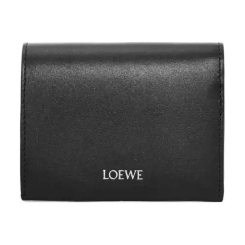 LOEWE Napa Calf Leather Wallet Men's Black & Dark Khaki