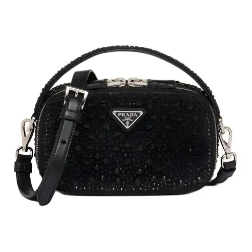PRADA Satin Handbag, Shoulder Bag, Crossbody Bag Mini Women's Black