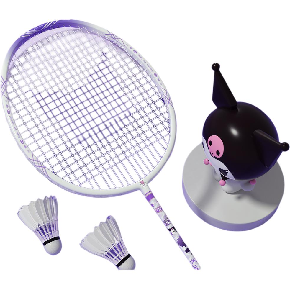 Sanrio Kuromi KDA23141 KU Full Carbon Badminton Rackets Offensive Type Heavy Head, Stiff Shaft Upper Class 66.5cm