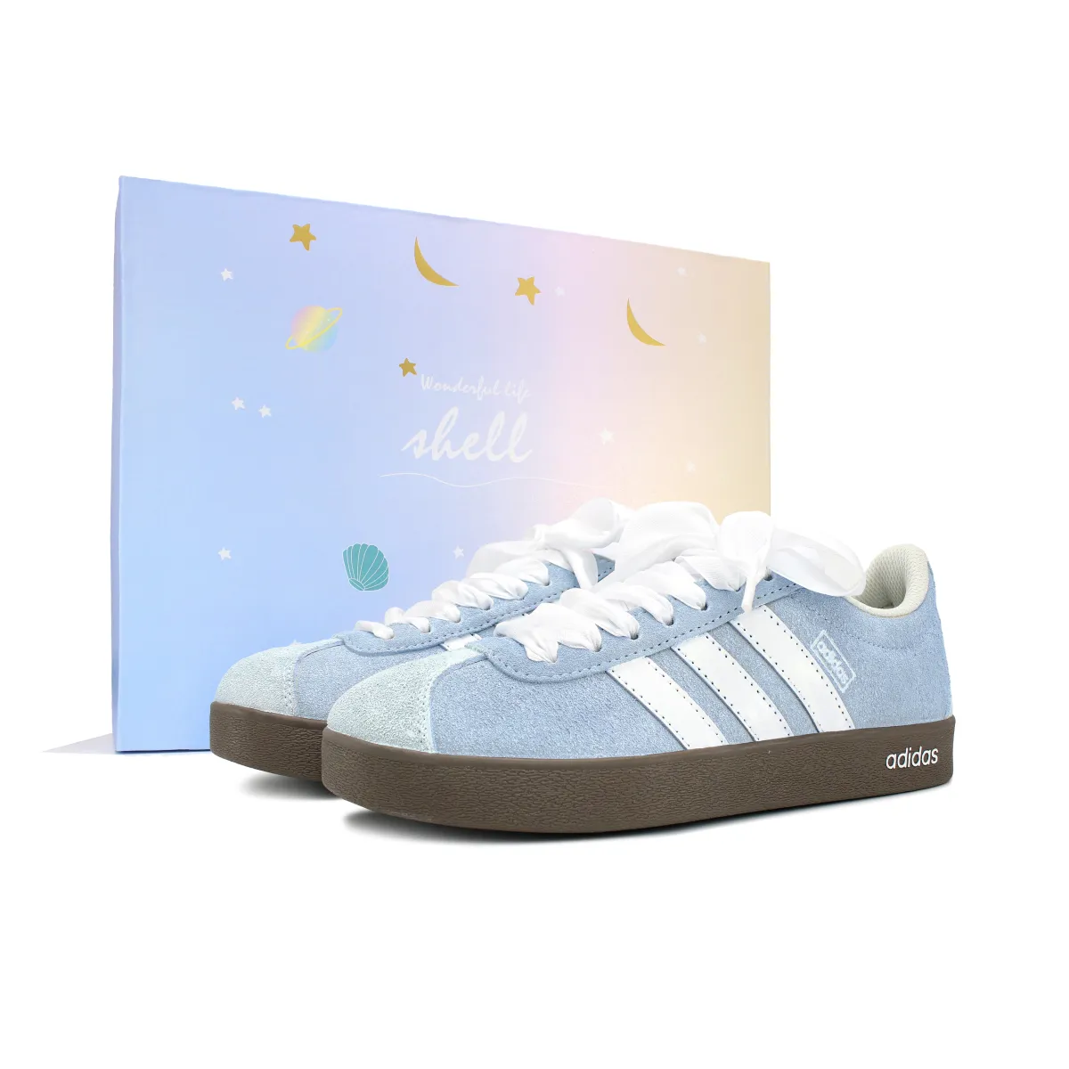 Adidas VL COURT 2.0 Low top Skateboard Shoes Unisex Blue White