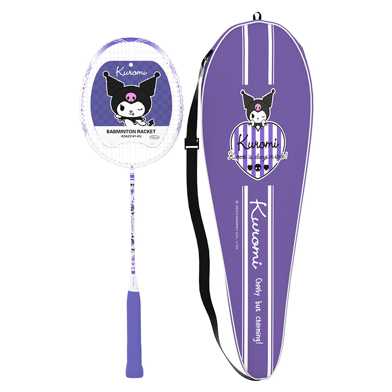 Sanrio Kuromi KDA23141 KU Full Carbon Badminton Rackets Offensive Type Heavy Head, Stiff Shaft Upper Class 66.5cm