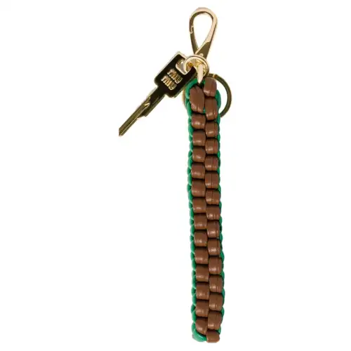 MIU MIU Leather Keychains Women's Cognac/Mango