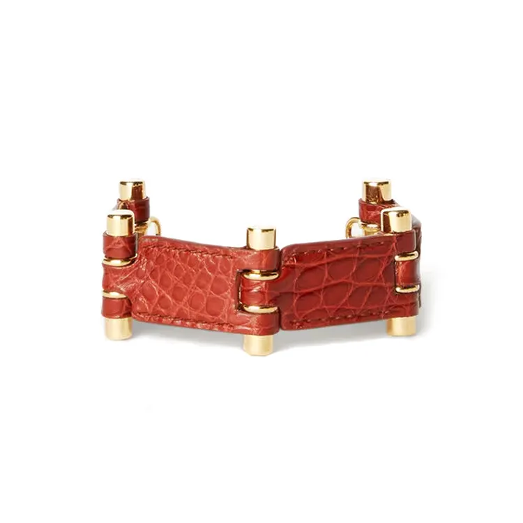 Loro Piana Brass Bangles Women's Red Brown