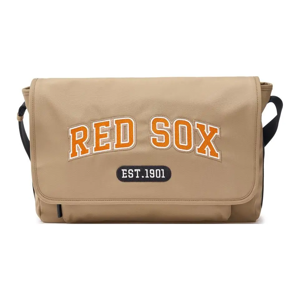 MLB Basic Boston Red Sox Nylon Shoulder Bag, Crossbody Bag Unisex Dark Beige