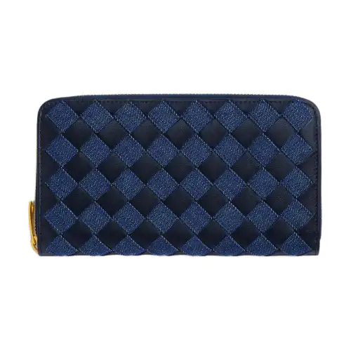 Bottega Veneta Calfskin Wallet Women's Abyss & Indigo