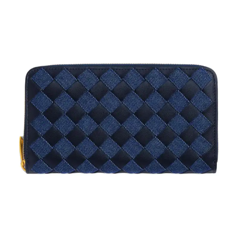Bottega Veneta Calfskin Wallet Women's Abyss & Indigo