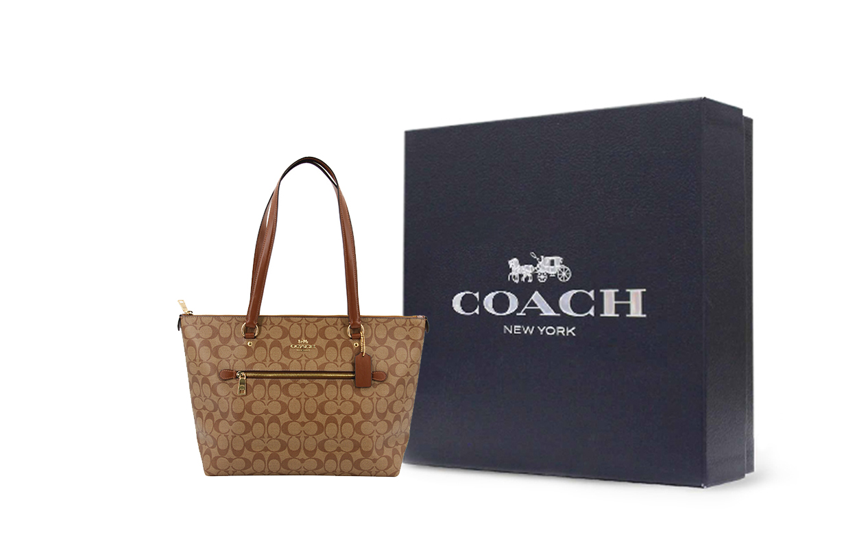 Женская сумка COACH Gallery 32 (каки-коричневая) — фото 6