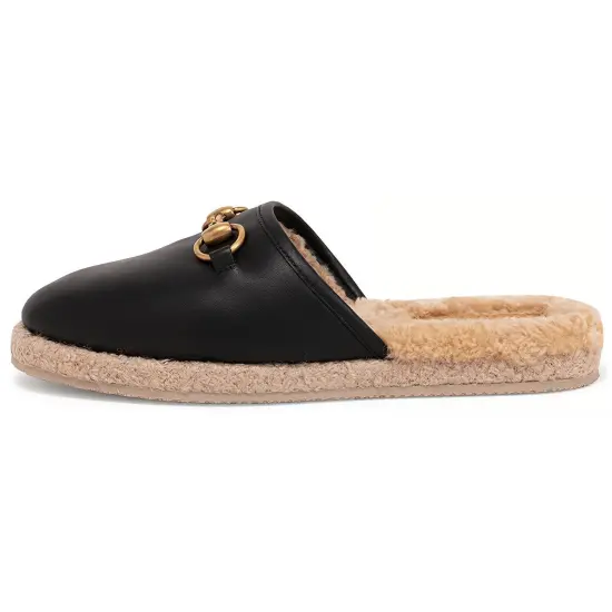 GUCCI Horsebit Closed Toe Slippers Women's
