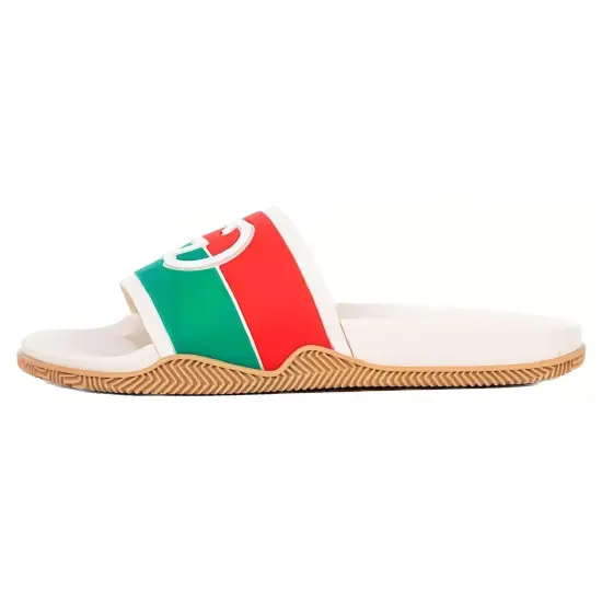 GUCCI Interlocking G Web Stripe Slides