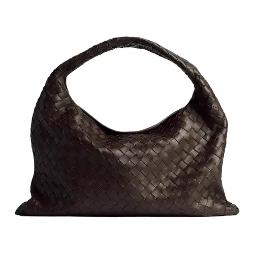Bottega Veneta Intrecciato Leather One Shoulder Handbag Small Women's Dark Color Praline