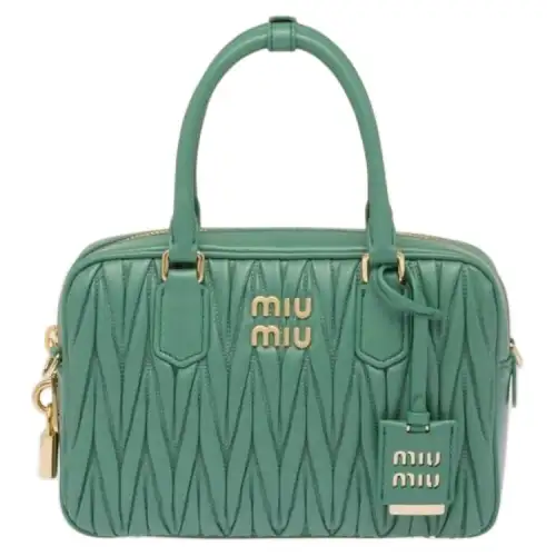 MIU MIU Matelassé Nappa Leather Shoulder Bag, Crossbody Bag, Handbag Women's Sage Green