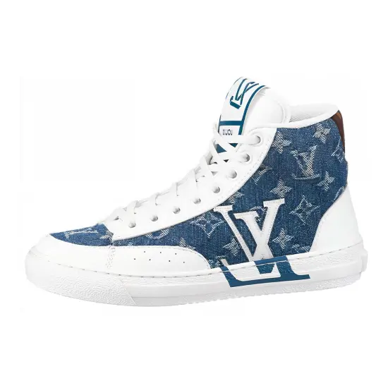 LOUIS VUITTON Charlie Ankle Sneakers 'White Denim Monogram' Women's