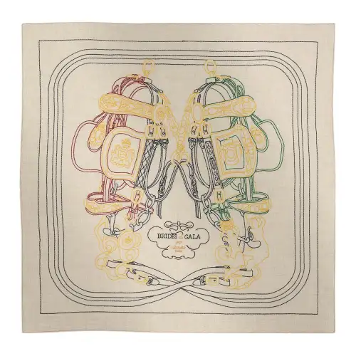 HERMES Cashmere Scarves Women's Beige