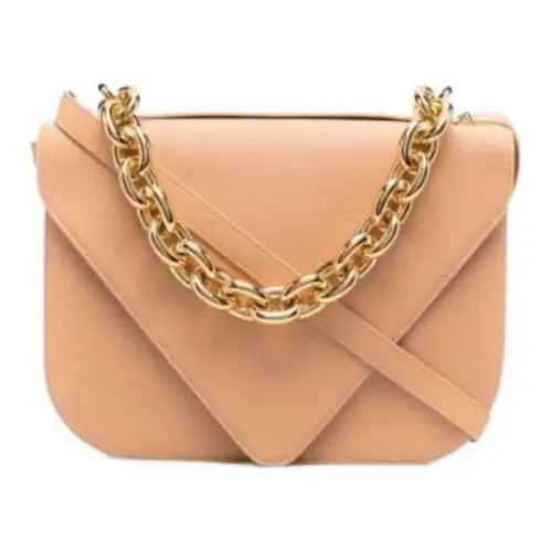 Bottega Veneta MOUNT Calfskin Envelope Bag, Handbag, Shoulder Bag Medium Women's Beige
