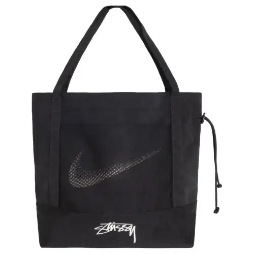 Nike X Stussy Cotton Regular Tote Bag Handbag Unisex Black