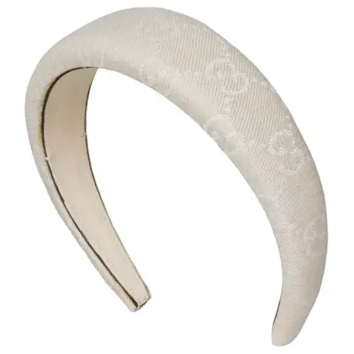 GUCCI Patterned Print Headbands Women's Ivory White