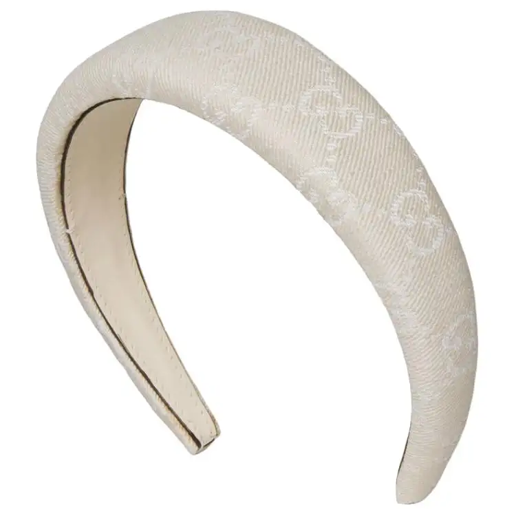 GUCCI Patterned Print Headbands Women's Ivory White