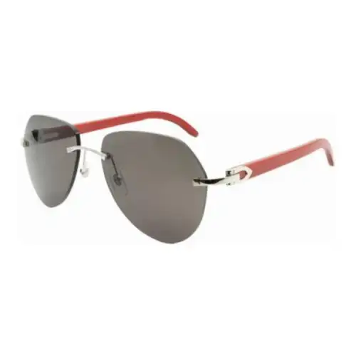 CARTIER Metal Acetate Butterfly Sunglasses Women's Silver