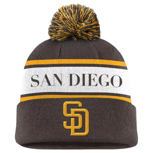 Nike San Diego Padres Team Stripe Peak Men's Nike Mlb Cuffed Pom Beanie