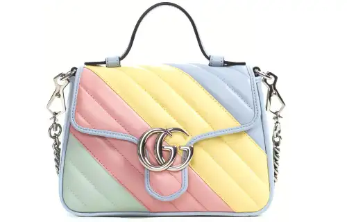 GUCCI Marmont Cow Leather Messenger Bag, Chain Portable Crossbody Bag, Shoulder Bag Mini Women's Multicolor