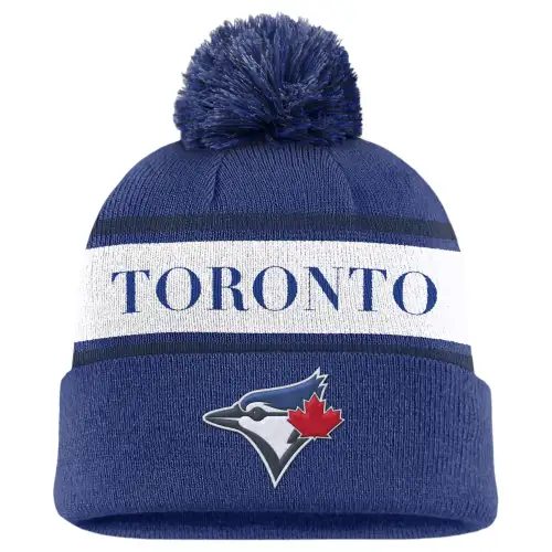 Nike Toronto Blue Jays Team Stripe Peak Men's Nike Mlb Cuffed Pom Beanie