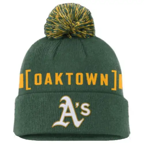 Nike Oakland Athletics Hometown Peak Men's Nike Mlb Cuffed Pom Beanie