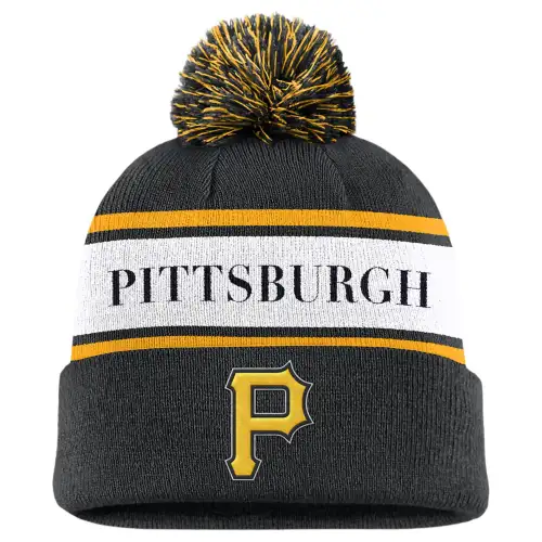 Nike Pittsburgh Pirates Team Stripe Peak Men's Nike Mlb Cuffed Pom Beanie