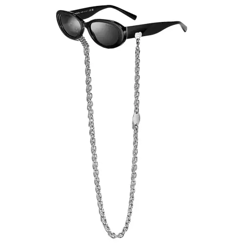 TIFFANY & CO. Acetate Oval Sunglasses Unisex Black