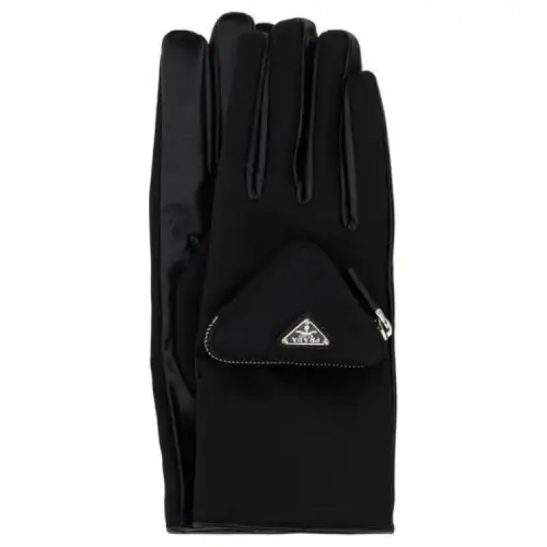 PRADA Triangle Logo Gloves