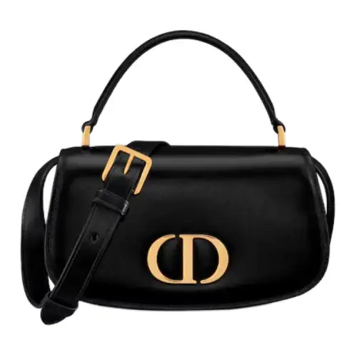 DIOR 30 Montaigne Cow Leather Handbag Small Women's Black