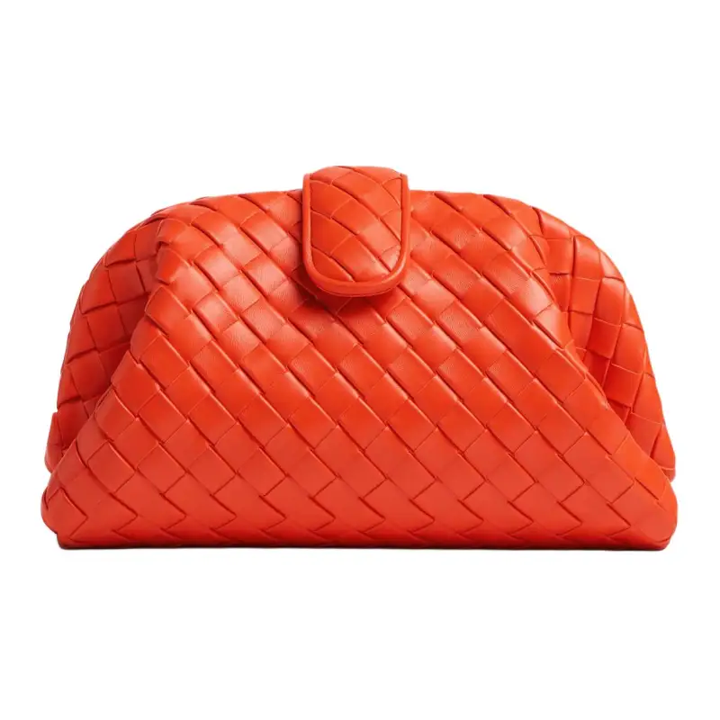 Bottega Veneta Calfskin Portable One Shoulder Clutch Regular Women's Orange