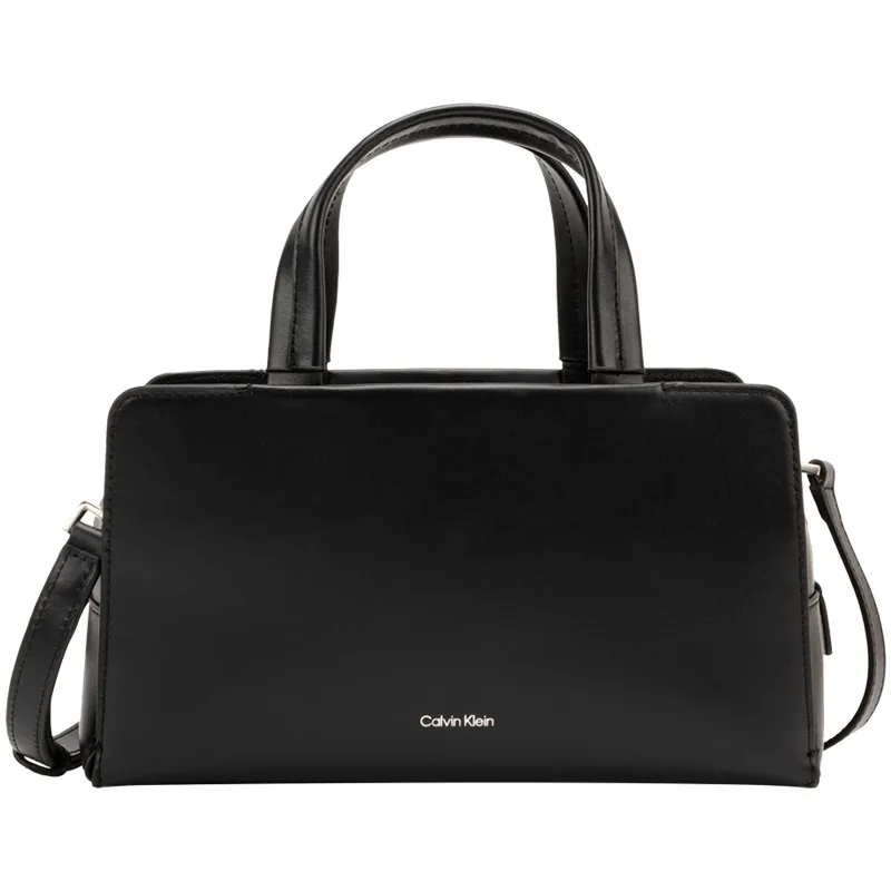 CALVIN KLEIN Cow Leather Handbag Medium Women's Space Black