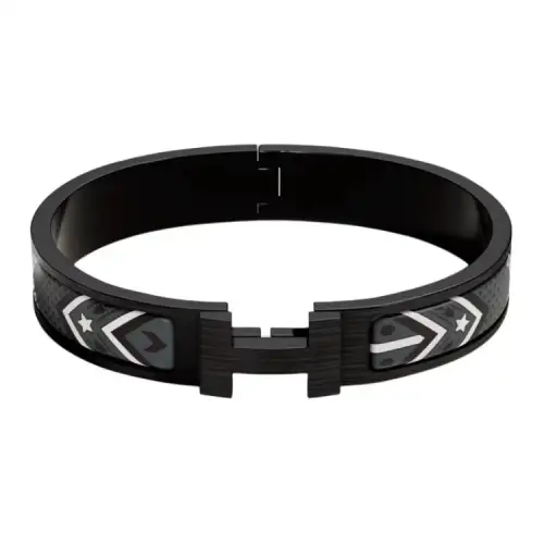 HERMES Clic H Wristbands Men's Black