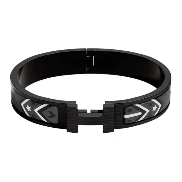 HERMES Clic H Wristbands Men's Black