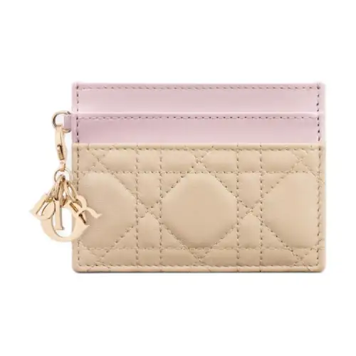 DIOR Lady Dior Lambskin Card Holder Card Holder Women's Pink Beige & Soft Pink