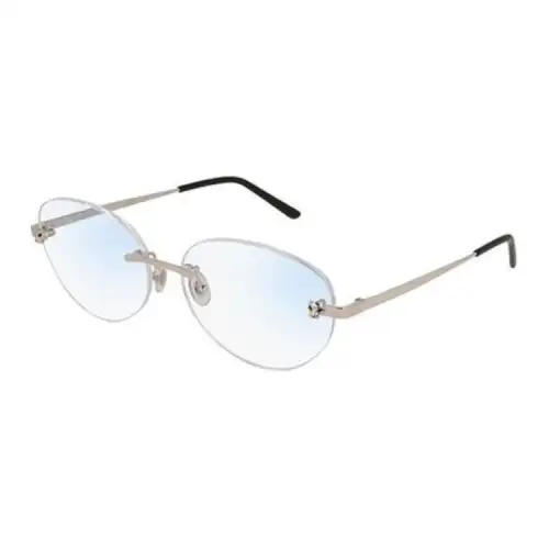 CARTIER Metal Oval Eyeglass Frames Women's Silver