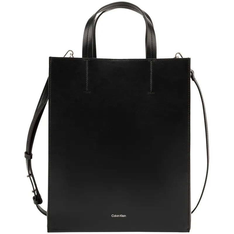CALVIN KLEIN Cow Leather Crossbody Handbag Medium Women's Space Black