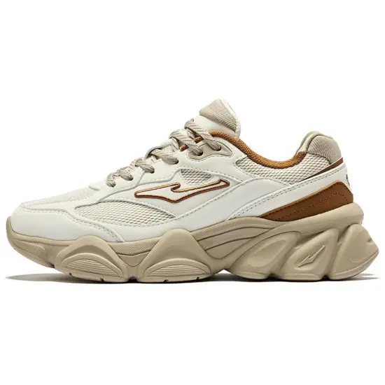 Erke Casual Shoes Women's Low-Top Microcrystal White/Light Linen