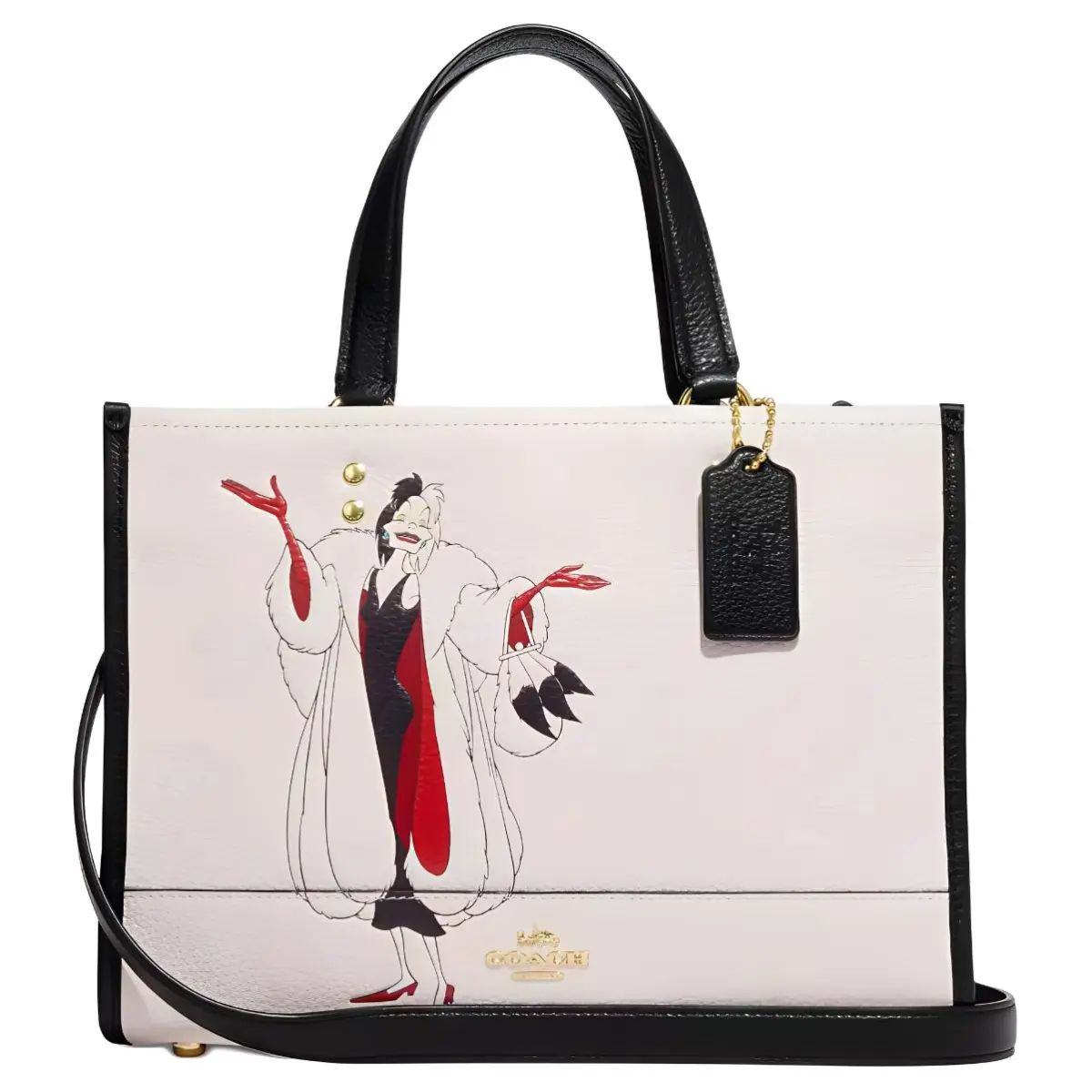 COACH Disney, Collaboration Dempsey Cow Leather Crossbody Handbag Women's White