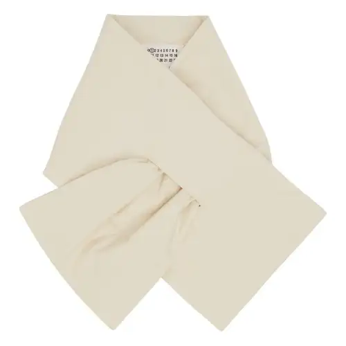 Maison Margiela Cotton Knit Scarves Women's Gray White