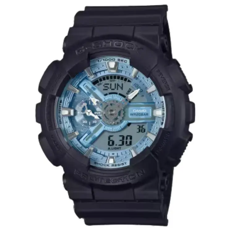 CASIO Men Liquid Crystal/Analog Dual Display Series Blue Watch GA-110CD-1A2