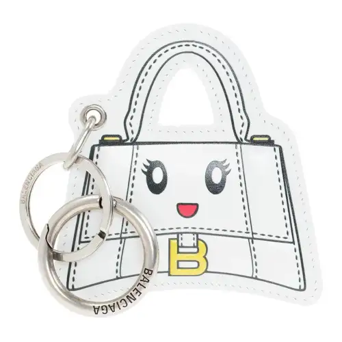 Balenciaga Calfskin Keychains Women's White