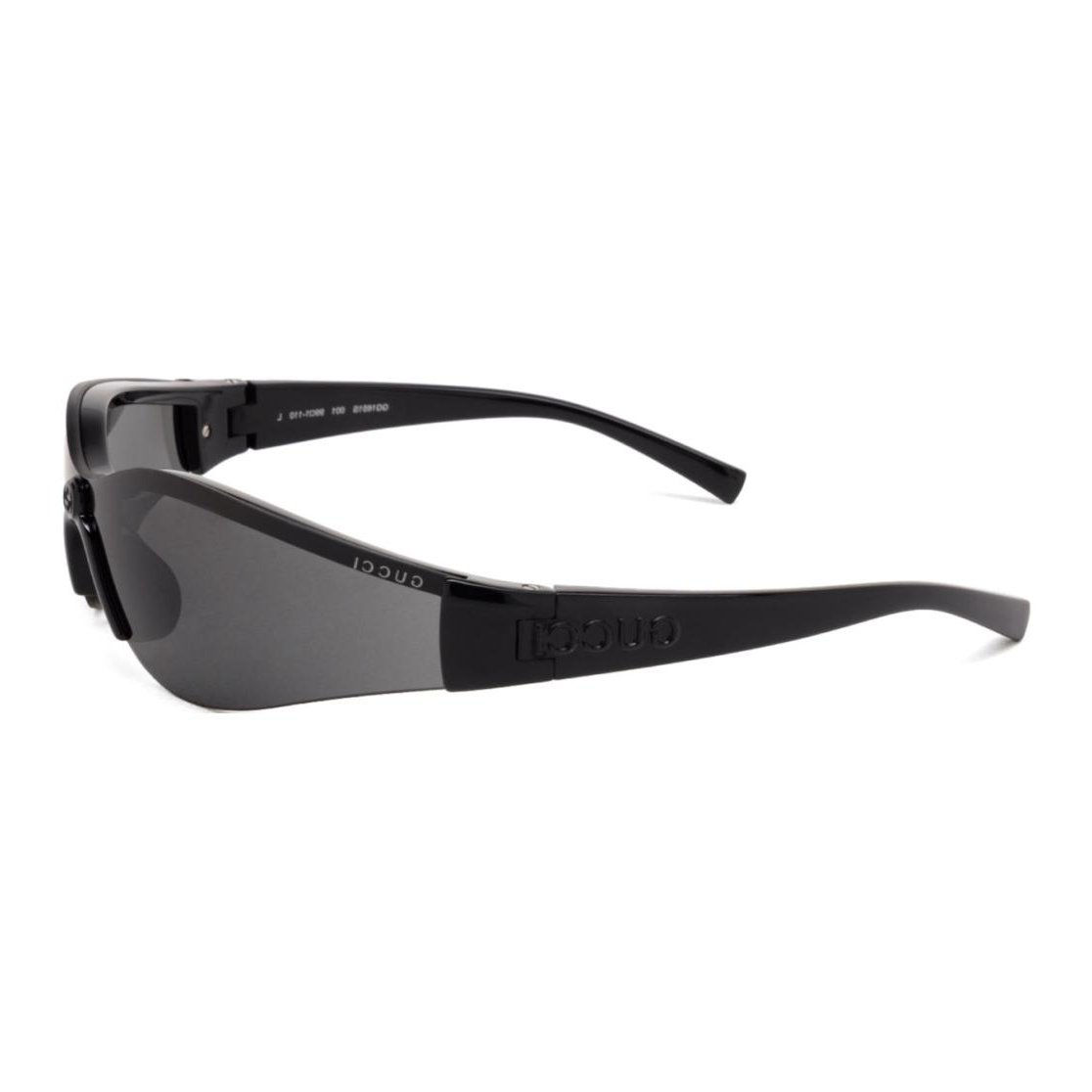 Gucci logo-embossed shield-frame sunglasses