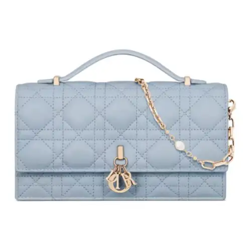 DIOR My Dior Sheepskin Shoulder Bag, Crossbody Bag, Handbag Mini Women's Light Blue