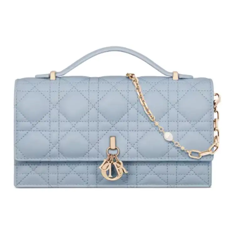 DIOR My Dior Sheepskin Shoulder Bag, Crossbody Bag, Handbag Mini Women's Light Blue